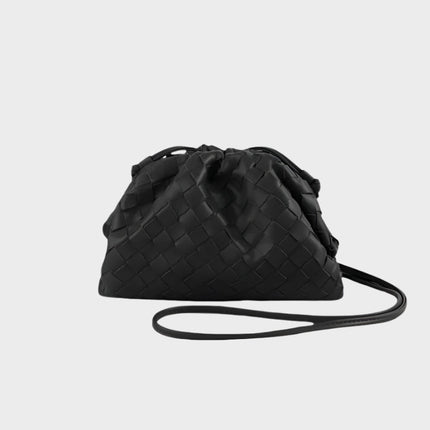 Amelia Mini Vegan Leather Shoulder Bag – Compact Woven Crossbody for Women