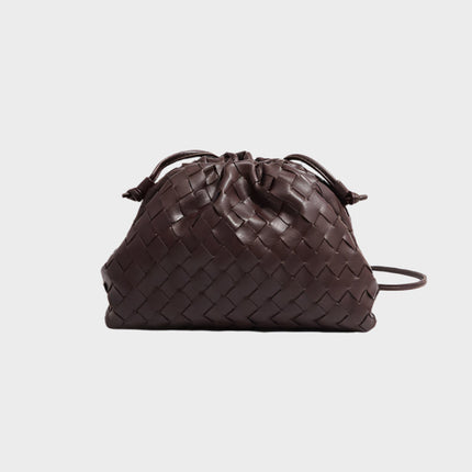 Amelia Mini Vegan Leather Shoulder Bag – Compact Woven Crossbody for Women