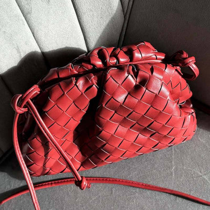 Amelia Mini Vegan Leather Shoulder Bag – Compact Woven Crossbody for Women