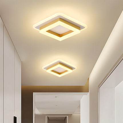 Slim Modern Square LED Ceiling Light 7.9" x 7.9" – Minimalist Flush Mount for Indoor Spaces