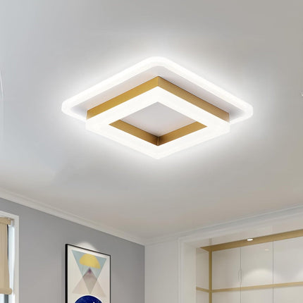 Slim Modern Square LED Ceiling Light 7.9" x 7.9" – Minimalist Flush Mount for Indoor Spaces