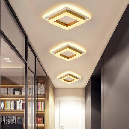 Slim Modern Square LED Ceiling Light 7.9" x 7.9" – Minimalist Flush Mount for Indoor Spaces