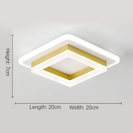 Slim Modern Square LED Ceiling Light 7.9" x 7.9" – Minimalist Flush Mount for Indoor Spaces