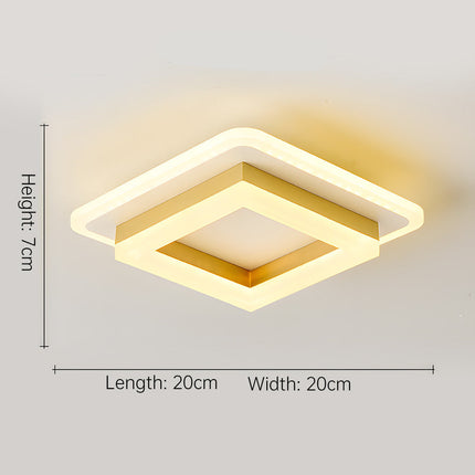 Slim Modern Square LED Ceiling Light 7.9" x 7.9" – Minimalist Flush Mount for Indoor Spaces