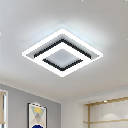 Slim Modern Square LED Ceiling Light 7.9" x 7.9" – Minimalist Flush Mount for Indoor Spaces
