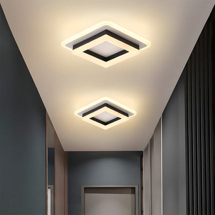 Slim Modern Square LED Ceiling Light 7.9" x 7.9" – Minimalist Flush Mount for Indoor Spaces