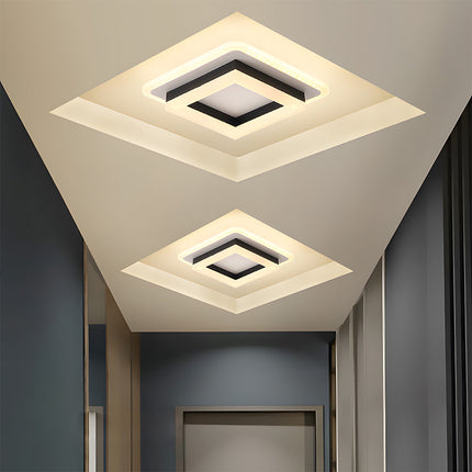 Slim Modern Square LED Ceiling Light 7.9" x 7.9" – Minimalist Flush Mount for Indoor Spaces