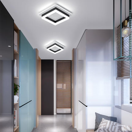 Slim Modern Square LED Ceiling Light 7.9" x 7.9" – Minimalist Flush Mount for Indoor Spaces