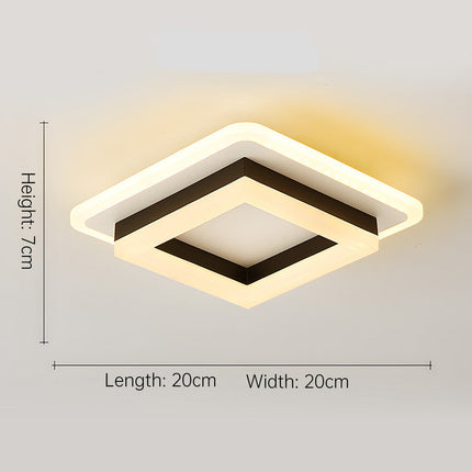 Slim Modern Square LED Ceiling Light 7.9" x 7.9" – Minimalist Flush Mount for Indoor Spaces