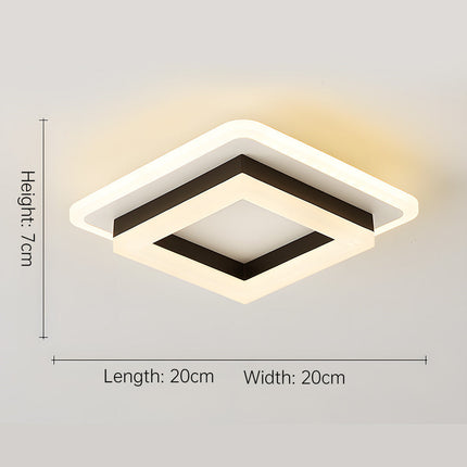Slim Modern Square LED Ceiling Light 7.9" x 7.9" – Minimalist Flush Mount for Indoor Spaces
