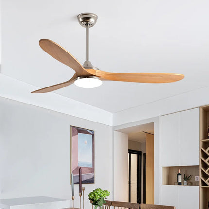 EcoLuxe 52" Wood Ceiling Fan with LED Light & Remote – Modern Flush Mount for Living Room, Bedroom, or Office