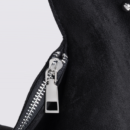 Black Vegan Leather Shoulder Bag with Studs – Bold & Stylish