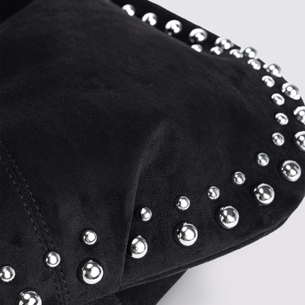 Black Vegan Leather Shoulder Bag with Studs – Bold & Stylish