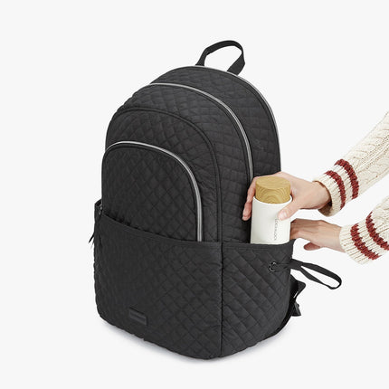 Black Backpack with Laptop Compartment & Side Pockets – Lightweight, Water-Resistant & Stylish for School or Work