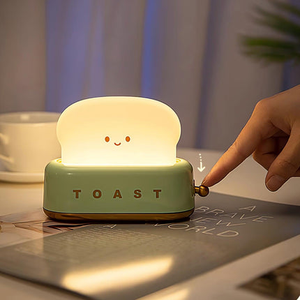 Retro Toaster Table Lamp with LED Light & Rechargeable Battery – Fun Vintage Home Decor Accent