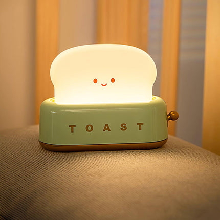 Retro Toaster Table Lamp with LED Light & Rechargeable Battery – Fun Vintage Home Decor Accent