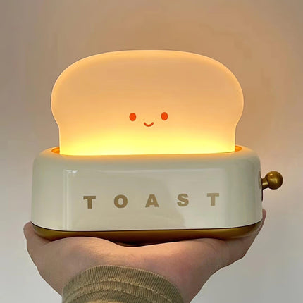 Retro Toaster Table Lamp with LED Light & Rechargeable Battery – Fun Vintage Home Decor Accent