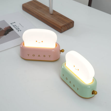 Retro Toaster Table Lamp with LED Light & Rechargeable Battery – Fun Vintage Home Decor Accent