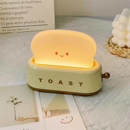 Retro Toaster Table Lamp with LED Light & Rechargeable Battery – Fun Vintage Home Decor Accent