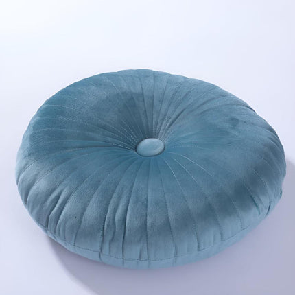 Round Velvet Decorative Cushion – Plush Pleated Throw Pillow in Multiple Trendy Colours