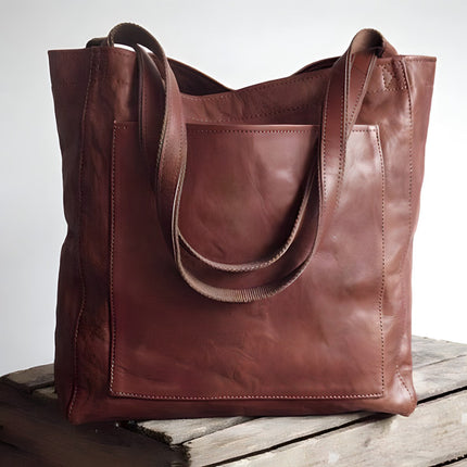 Women’s Leather Shopper Tote – Spacious Shoulder Bag with Timeless Design