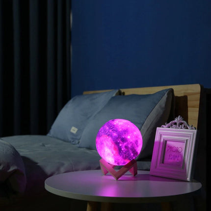 3D Moon Lamp with Adjustable Brightness & Galaxy Color Effects – 3.1″ or 5.9″ Decorative Night Light (Note: 8 cm ≈ 3.1″, 15 cm ≈ 5.9″)