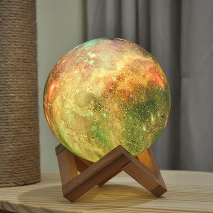 3D Moon Lamp with Adjustable Brightness & Galaxy Color Effects – 3.1″ or 5.9″ Decorative Night Light (Note: 8 cm ≈ 3.1″, 15 cm ≈ 5.9″)