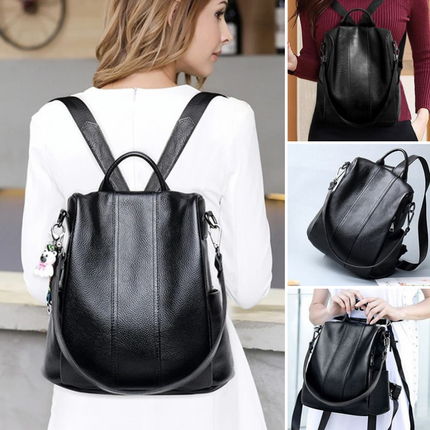 Women's PU Leather Backpack – Stylish, Spacious & Versatile Rucksack for Daily Use