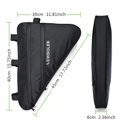 Waterproof Bike Frame Bag – Slim Triangle Pouch with Zipper & Large Storage Space