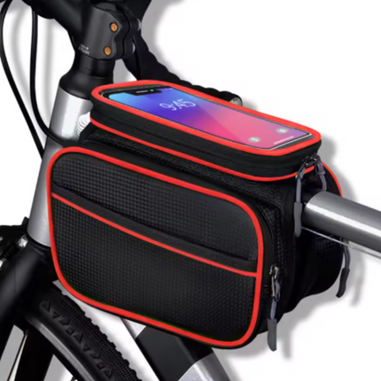 Waterproof Bike Frame Bag with Phone Holder – Dual Storage & Touchscreen Window