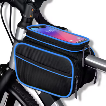 Waterproof Bike Frame Bag with Phone Holder – Dual Storage & Touchscreen Window
