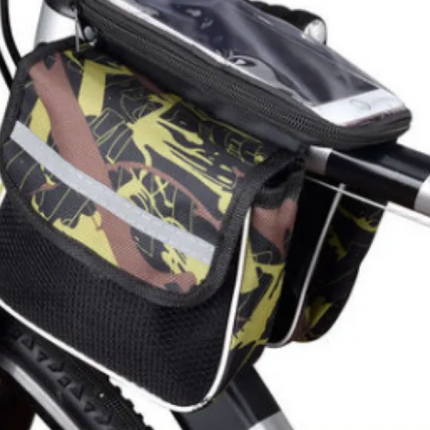 Waterproof Bike Frame Bag with Phone Holder – Dual Storage & Touchscreen Window
