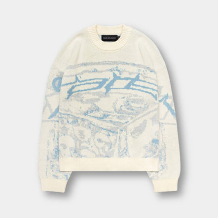 Unisex Graphic Knit Sweater – Stylish Comfort for a Statement Look