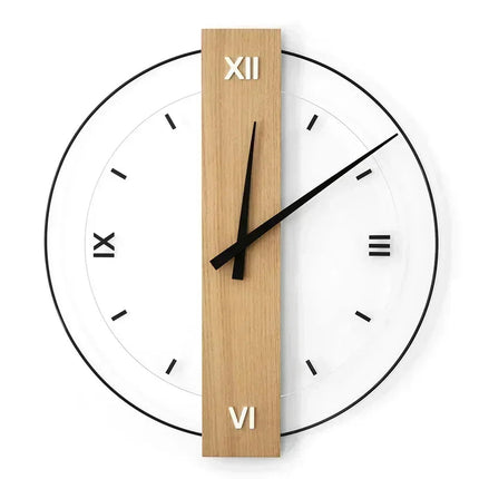 Minimalist Wooden Wall Clock 12" – Modern Natural Home Decor Accent