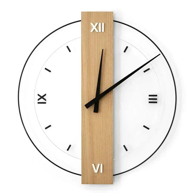 Minimalist Wooden Wall Clock 12" – Modern Natural Home Decor Accent
