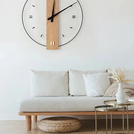 Minimalist Wooden Wall Clock 12" – Modern Natural Home Decor Accent