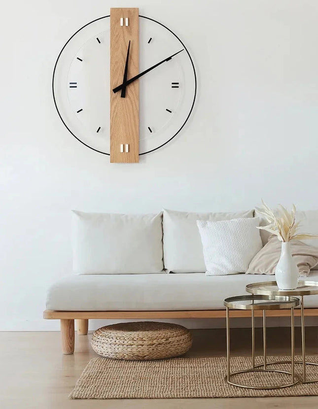 Minimalist Wooden Wall Clock 12" – Modern Natural Home Decor Accent