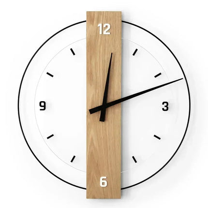 Minimalist Wooden Wall Clock 12" – Modern Natural Home Decor Accent