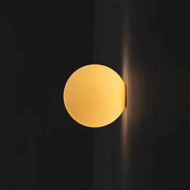 Modern Wall Sconce with Frosted Glass Shade & Built-In LED – Elegant Indoor Lighting Fixture