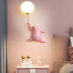 Pink Bear / White lamp