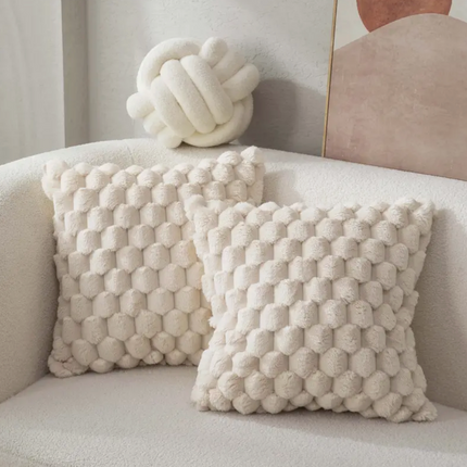 Plush Decorative Cushion with 3D Textured Design – Soft Throw Pillow in Multiple Colors for Sofa & Bedroom Décor