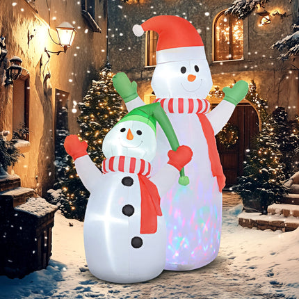 Inflatable Snowman Family – 94.5" H LED Outdoor Christmas Yard Décor with Fan & Color-Changing Lights