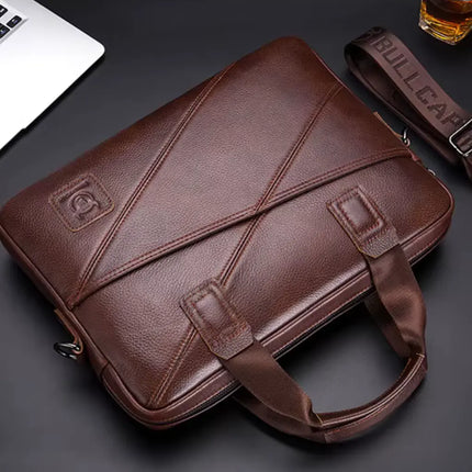 Premium Brown Leather Laptop Bag – Stylish & Durable Briefcase for Men and Women