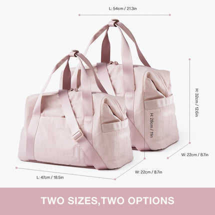 Pink Waterproof Gym & Travel Duffel Bag with Yoga Mat Holder – Shoe Compartment & Anti-Theft Zipper