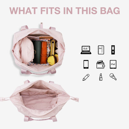 Pink Waterproof Gym & Travel Duffel Bag with Yoga Mat Holder – Shoe Compartment & Anti-Theft Zipper