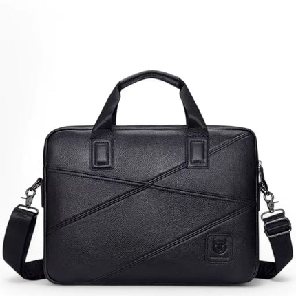 Black Leather Laptop Bag – Stylish & Durable Briefcase for Work & Study