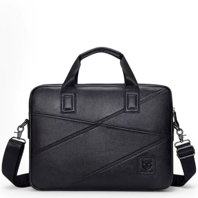 Black Leather Laptop Bag – Stylish & Durable Briefcase for Work & Study