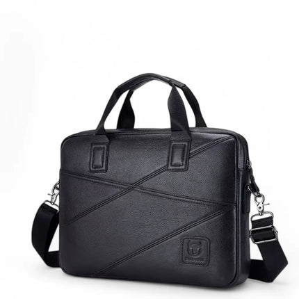 Black Leather Laptop Bag – Stylish & Durable Briefcase for Work & Study
