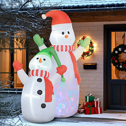 Inflatable Snowman Family – 94.5" H LED Outdoor Christmas Yard Décor with Fan & Color-Changing Lights