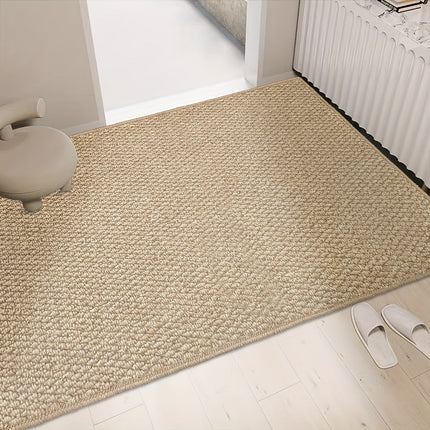 Jute-Look Door Mat – Soft, Absorbent, Non-Slip, Machine Washable – Ideal for Indoor & Outdoor Entryways, Hallways, and Patios